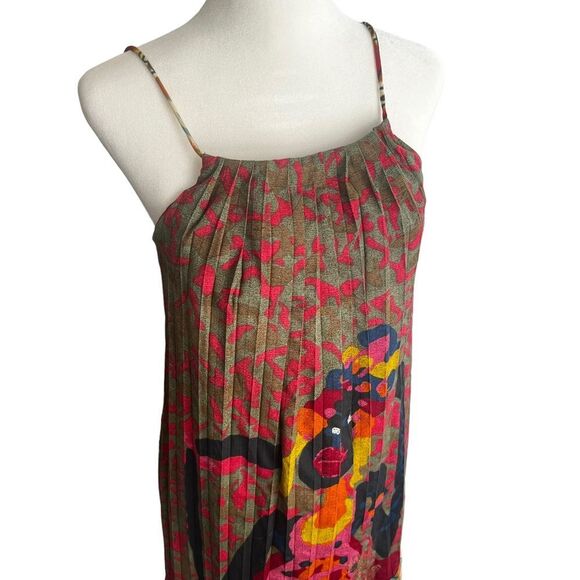 Desigual Rare Pleated Shift Dress Small Colorful Abstract Art to Wear - Picture 3 of 9